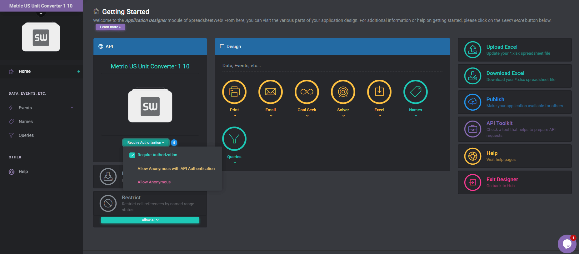 3. Require Authorization interface screenshot 17 in API Designer