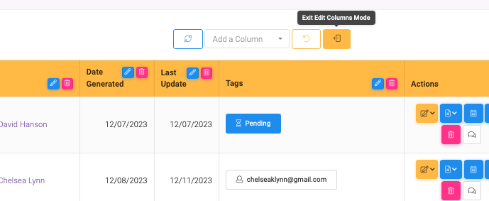 Quit Settings: Context-Specific Columns interface screenshot 12 in Data Table Columns