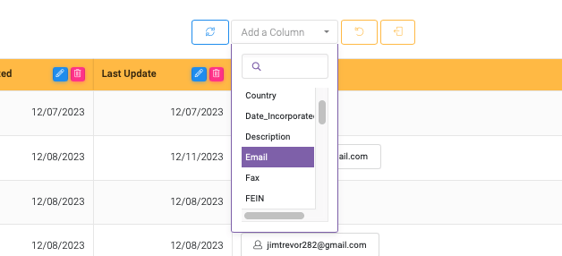 Settings 2: Context-Specific Columns interface screenshot 10 in Data Table Columns