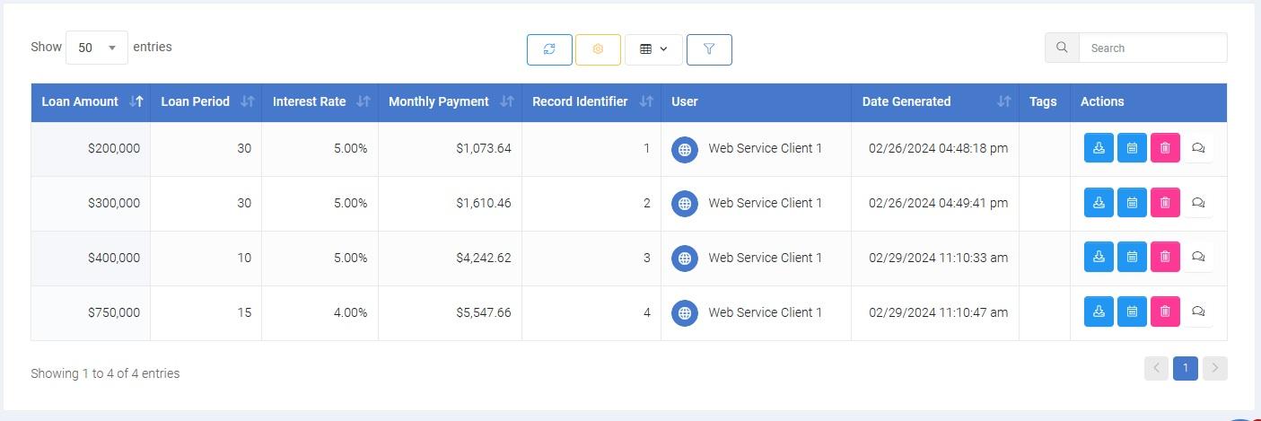 Web Service Data Customized