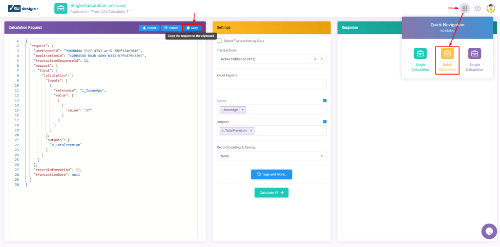 API Toolkit Batch Calculation: Batch Calculation interface screenshot 14 in API Toolkit