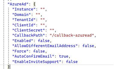 Appsettings 1: CONFIGURING APPSETTINGS FILE interface screenshot 10 in Single Sign-On (SSO) with Entra