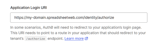 Configure Auth 0 Dashboard Applications Create Application Login URL: Configuring Auth0 Dashboard interface screenshot 6 in Single Sign-On (SSO) with Auth0