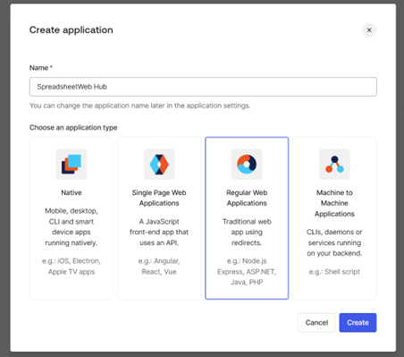Configure Auth 0 Dashboard Applications Create Application: Configuring Auth0 Dashboard interface screenshot 3 in Single Sign-On (SSO) with Auth0