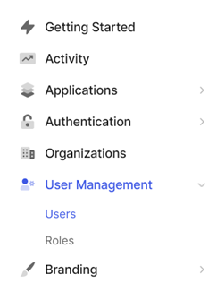 Configure Auth 0 Dashboard Users: Configuring a User interface screenshot 9 in Single Sign-On (SSO) with Auth0