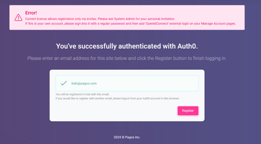 Configure Auth 0 Login to Hub with Auth 0 Error: Logging into SpreadsheetWeb Hub with Auth0 interface screenshot 17 in Single Sign-On (SSO) with Auth0