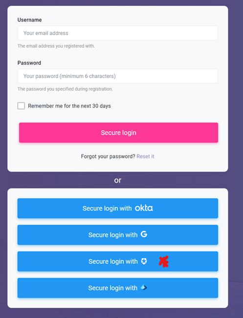 Configure Auth 0 Login to Hub with Auth 0: Logging into SpreadsheetWeb Hub with Auth0 interface screenshot 14 in Single Sign-On (SSO) with Auth0
