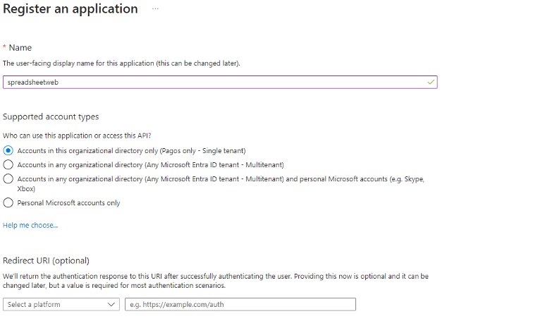 APPLICATION REGISTRATION interface screenshot 2 in Single Sign-On (SSO) with Entra