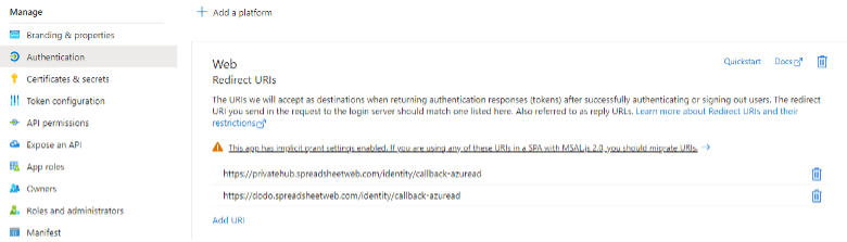 CONFIGURING THE REGISTRATION interface screenshot 4 in Single Sign-On (SSO) with Entra