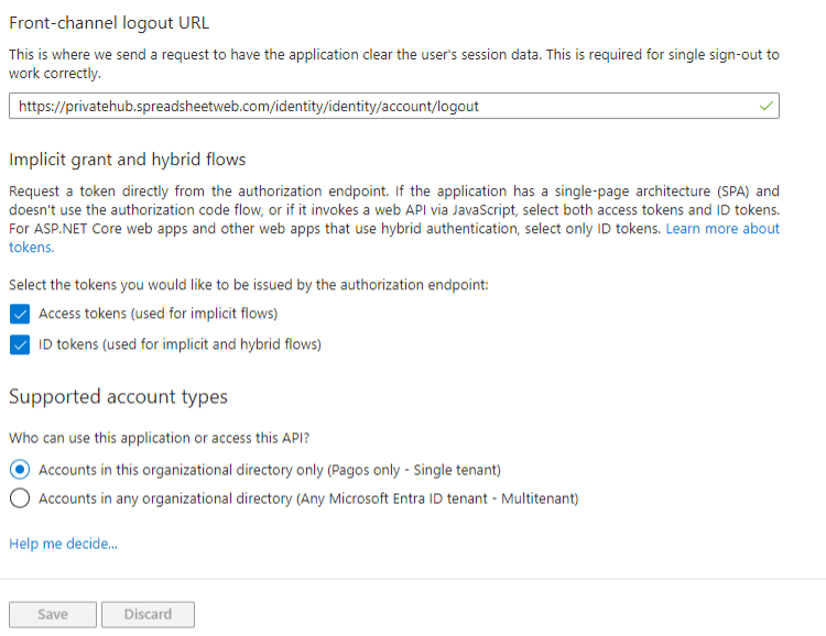 CONFIGURING THE REGISTRATION interface screenshot 5 in Single Sign-On (SSO) with Entra